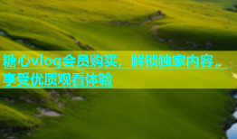 糖心vlog会员购买，解锁独家内容，享受优质观看体验