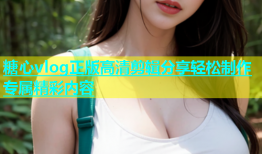 糖心vlog正版高清剪辑分享轻松制作专属精彩内容