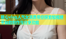 糖心vlog人气女演员带你探索短视频平台的创作与分享功能