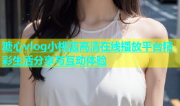 糖心vlog小桃酱高清在线播放平台精彩生活分享与互动体验