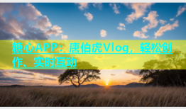 糖心APP：唐伯虎Vlog，轻松创作、实时互动