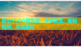 糖心VLOG网页版：分享生活，编辑视频，发现美好