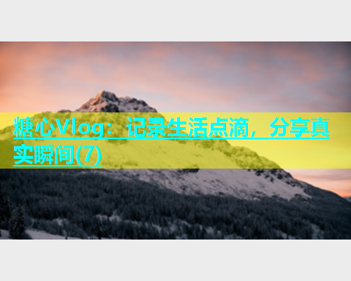 糖心Vlog：记录生活点滴，分享真实瞬间(7)